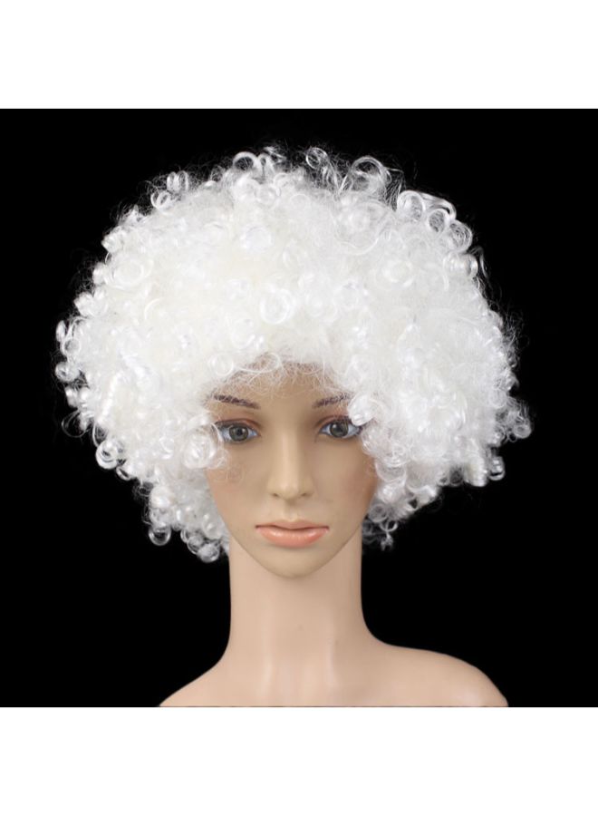 NIBEMINENT Party Disco Funny Afro Clown Masquerade Hair Wig White 25x16x5cm - Image 3
