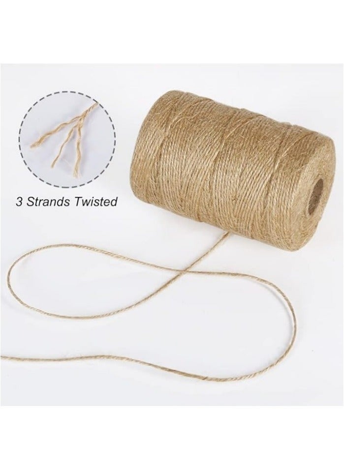 شاو تشن Natural Jute Twine 2 PCS 100m حبل يدوي للتغليف الهدايا الترتيب الزهور البستنة الزخرفة الاحتفالية والأشغال اليدوية والاستخدام اليومي - Image 2