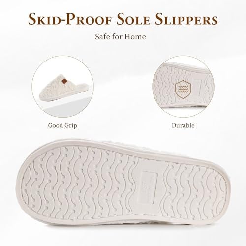 OOW Women's Fuzzy Slippers for Indoor House Shoes with Memory Foam Plush and Cute Slippers for Women - Image 5