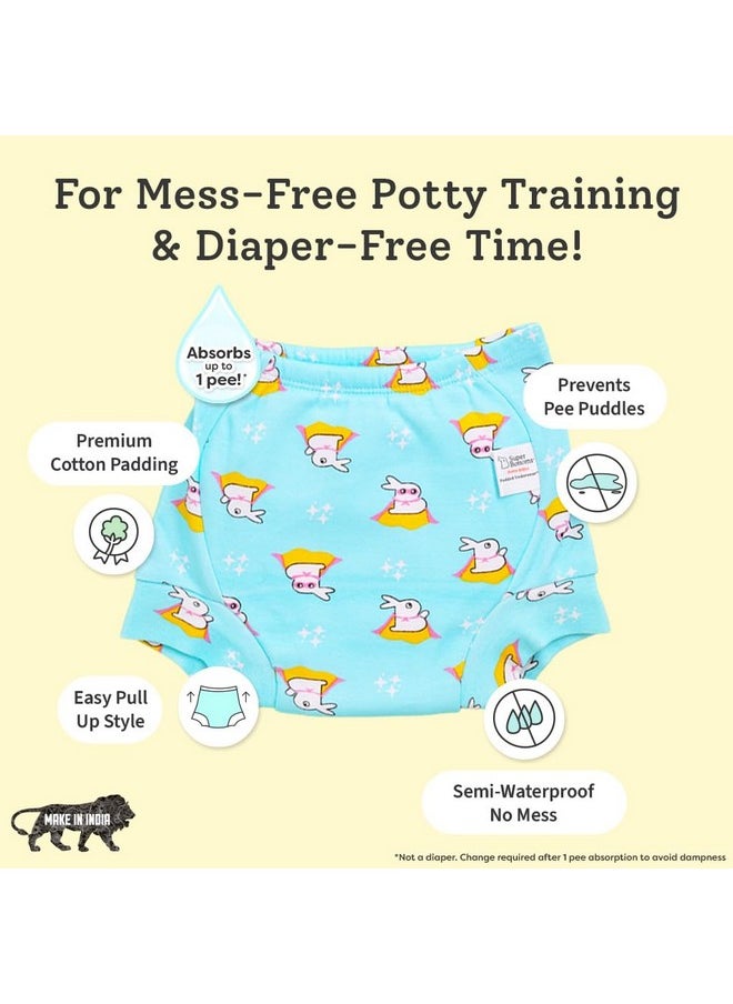 Superbottoms - superbottoms Padded Underwear™ | for Potty Training & Mess-Free Diaper-Free time | Prevents Pee Puddles | 3 Layers of Premium Cotton Padding (No Sponge) | (Bummy World, Size: 1, Pack of 3) - Image 1