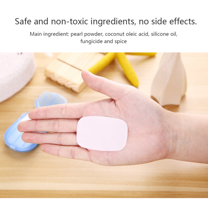 Portable Soap Sheets 20 Pink Disposable Sheets With Mini Storage Container - Safe Gentle Ingredients For Outdoor Camping Business Travel Hand Hygiene - Image 5