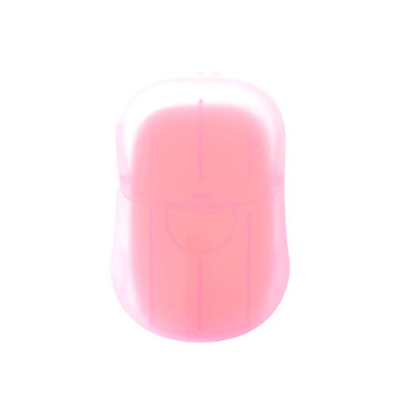 Portable Soap Sheets 20 Pink Disposable Sheets With Mini Storage Container - Safe Gentle Ingredients For Outdoor Camping Business Travel Hand Hygiene - Image 1