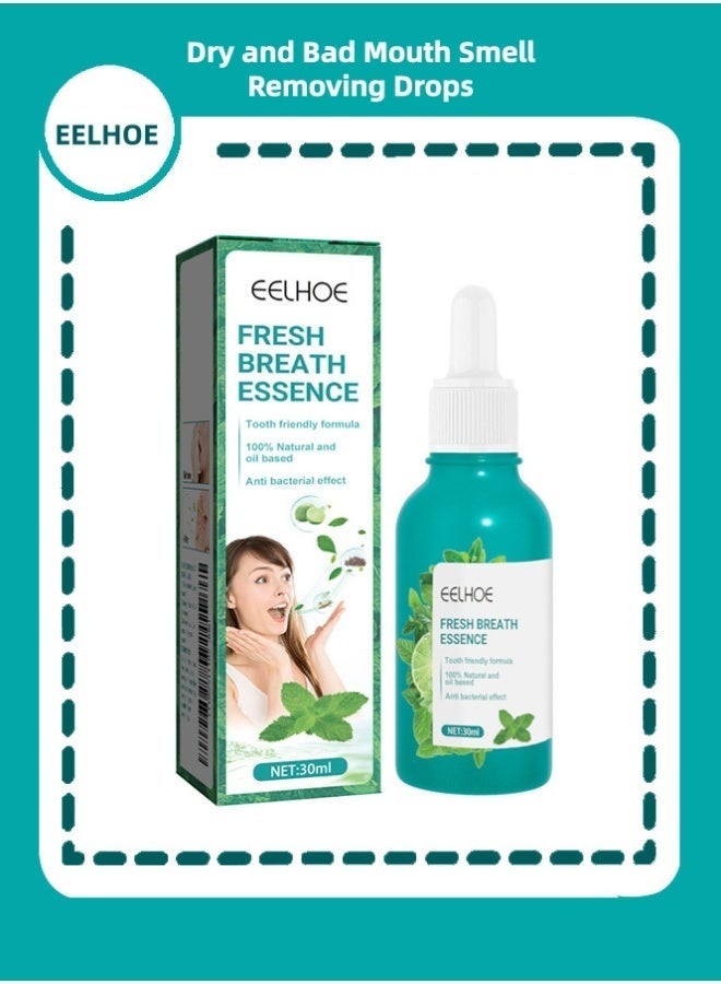 إيلهو علاج رائحة الفم الكريهة للبالغين - مزيل الروائح الكريهة والجافة بالتنقيط - زيت للتنفس الطازج لسهولة النقل والراحة ، 30 مل ( حزمة 1 ) - Image 1