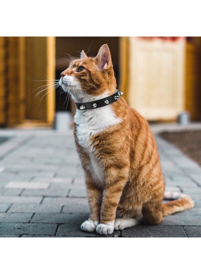 Cobee Spiked Cat Dog Collar, 2 Pieces PU Leather Soft Dog Collar Adjustable Rivet Puppy Collar Studded Cat Collar with Spikes for Boy Girl Cats Puppy S Size - Image 4