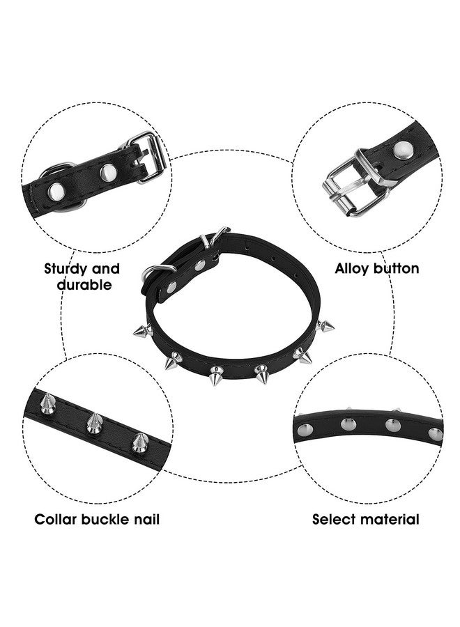 Cobee Spiked Cat Dog Collar, 2 Pieces PU Leather Soft Dog Collar Adjustable Rivet Puppy Collar Studded Cat Collar with Spikes for Boy Girl Cats Puppy S Size - Image 5