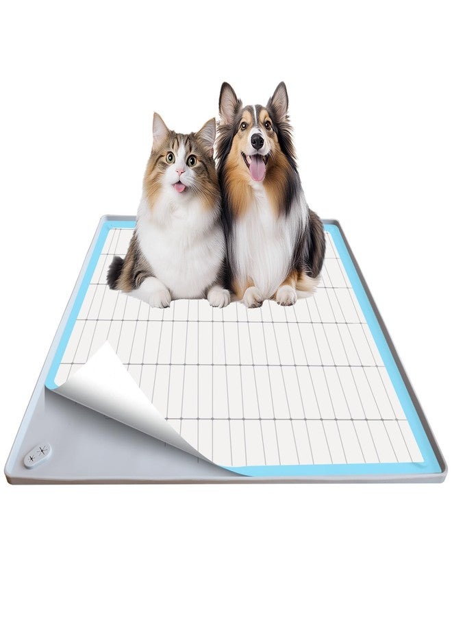 GHYKL Pee Pad Holder for Dogs, 24"X24" Puppy Pad Holder with Raised Edge, Non-Slip Silicone Mat & Leak-Proof Dog Pee Tray for Floor Protection, Puppy Potty Training Pad Tray - Image 1