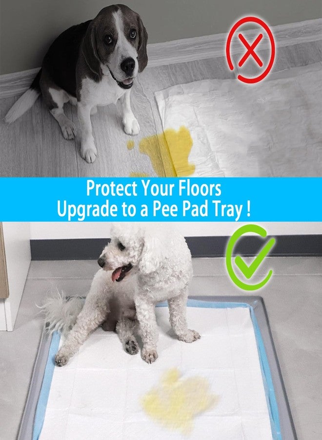 GHYKL Pee Pad Holder for Dogs, 24"X24" Puppy Pad Holder with Raised Edge, Non-Slip Silicone Mat & Leak-Proof Dog Pee Tray for Floor Protection, Puppy Potty Training Pad Tray - Image 5