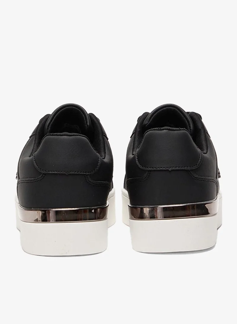 U.S. Polo Assn. Black Women's Black Low-Top Sneakers - Chic Design with Grey Accent Shoes and Metal Logo Detail for Casual Elegance for Women | Best Price UAE