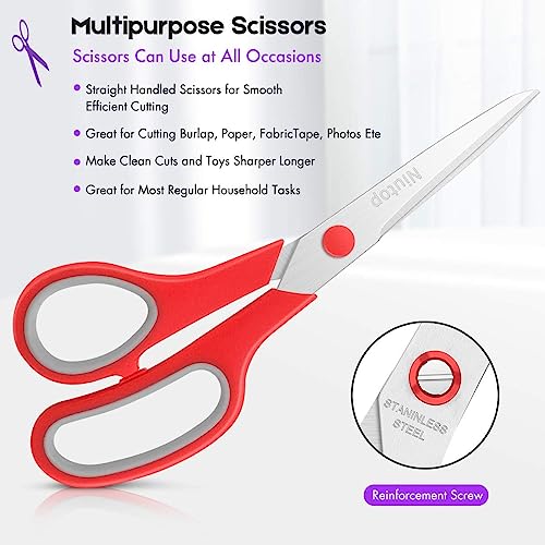 Niutop Scissors Bulk Set of 100-Pack, Niutop 8" Multipurpose Sharp Sewing Craft Fabric Scissors for Office Home High/Middle School Student Office Teacher Art Supplies, Soft Comfort-Grip Right/Left Handles - Image 3
