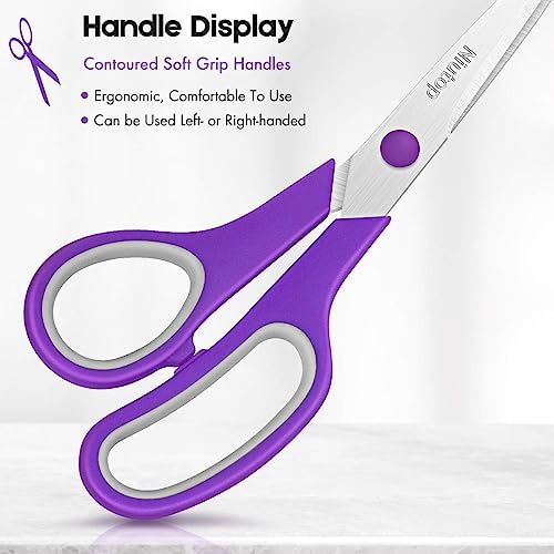 Niutop Scissors Bulk Set of 100-Pack, Niutop 8" Multipurpose Sharp Sewing Craft Fabric Scissors for Office Home High/Middle School Student Office Teacher Art Supplies, Soft Comfort-Grip Right/Left Handles - Image 4