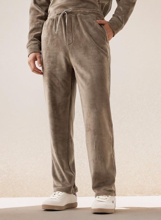 ايكونيك بنطلون كوردروي كلاسيكي بقصة منتظمة وجيوب - Image 1