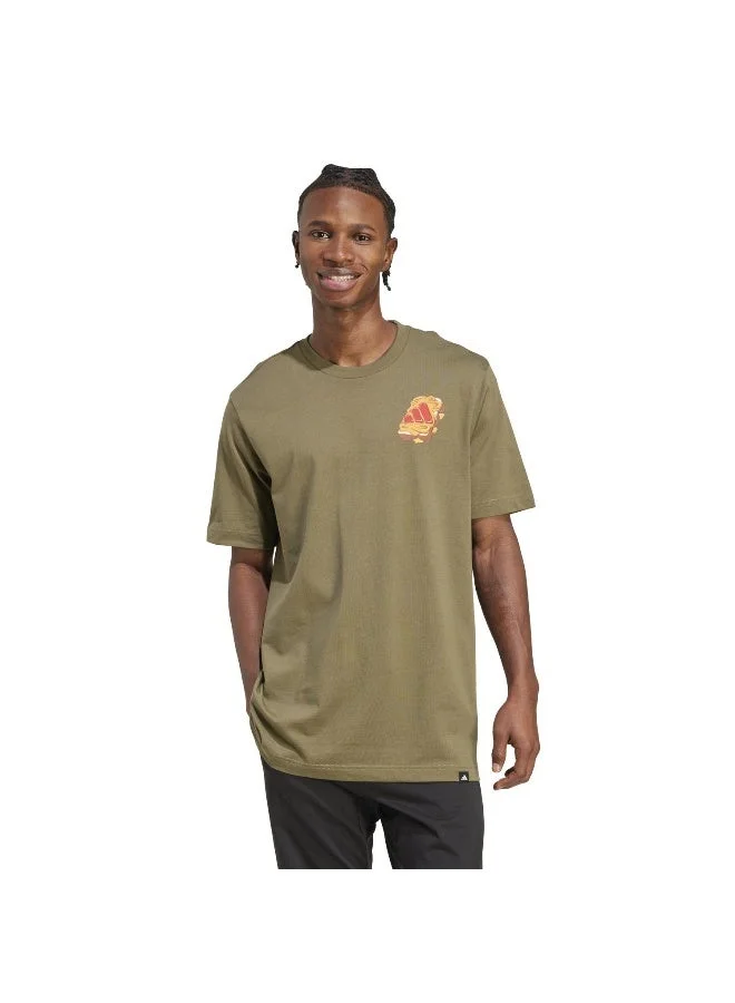 اديداس تيشيرت رجالي بطبعة  & أخضر بأكمام قصيرة