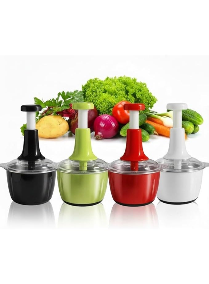 كبة يدوية بوعاء ستانلس ستيل – قطاعة خضروات ولحوم بالضغط اليدوي – متعددة الاستخدامات للمطبخ - Image 1