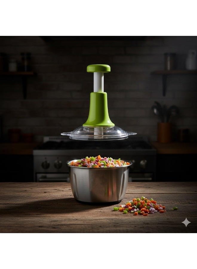 كبة يدوية بوعاء ستانلس ستيل – قطاعة خضروات ولحوم بالضغط اليدوي – متعددة الاستخدامات للمطبخ - Image 2