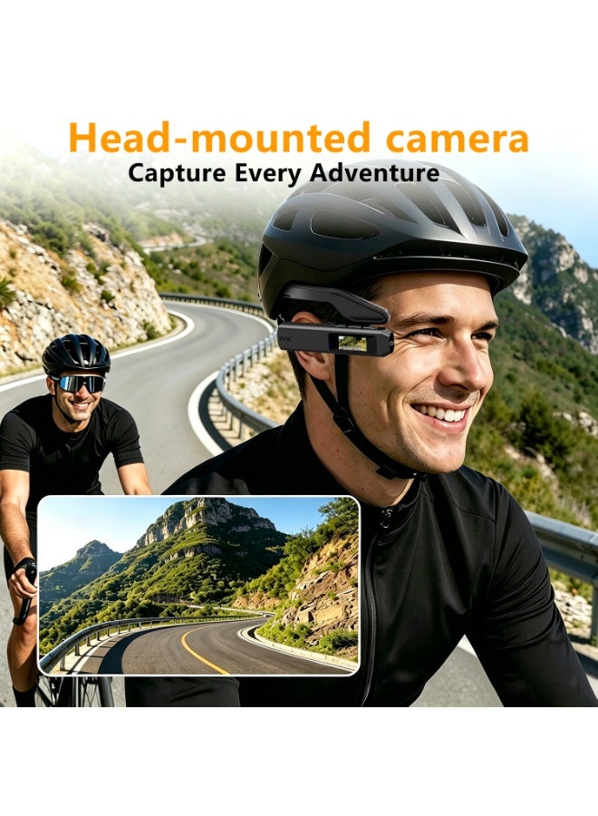 Head‑Mounted Action Camera,2.7K First‑Person Perspective Video Recorder,110°Wide‑Angle Lens 12MP Photo,0.94 Inch Color Screen,Intelligent Noise Reduction Lossless Audio Recording,Hand‑Free Wearable Cam For Cycling Vlog Travel Work - Image 5