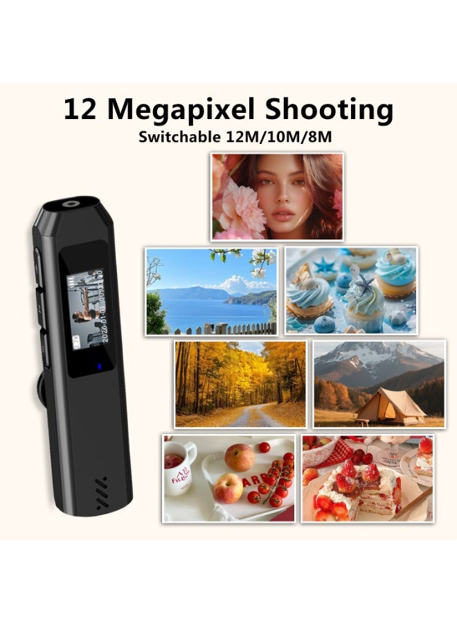 Head‑Mounted Action Camera,2.7K First‑Person Perspective Video Recorder,110°Wide‑Angle Lens 12MP Photo,0.94 Inch Color Screen,Intelligent Noise Reduction Lossless Audio Recording,Hand‑Free Wearable Cam For Cycling Vlog Travel Work - Image 4