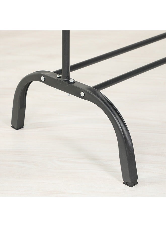 Drying Rack Floor-To-Ceiling Hanger Folding Dormitory Indoor Bedroom Household Clothes Rack, Black 110x40x150cm - Image 4
