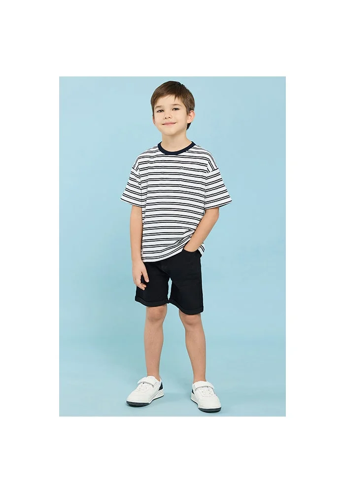 أر أند بي Solid Denim Shorts With Button Closure