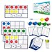 Simply magic 130 PCS Jumbo Magnetic Ten Frame Set Ten Frames Class Set Math Manipulatives for Kindergarten PreK Preschool Math Counters Games for Kids Magnetic Counters Teacher and Homeschool Supplies - Image 2