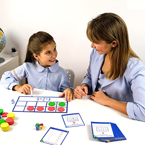 Simply magic 130 PCS Jumbo Magnetic Ten Frame Set Ten Frames Class Set Math Manipulatives for Kindergarten PreK Preschool Math Counters Games for Kids Magnetic Counters Teacher and Homeschool Supplies - Image 5