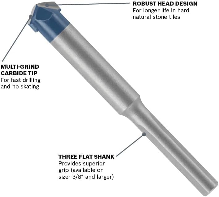 BOSCH NS600 1/2 in. Natural Stone Tile Bit - Image 2