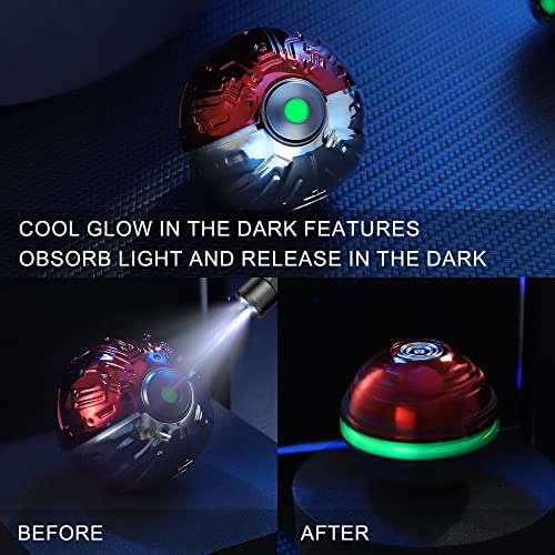 Anzmtosn Cool Stress Ball Desk Toy Fidgets Spinner Toy Metal for Kids Adults Luminous Finger Hand Spinner Ball Stainless Steel Figit Toy Anti Stress ADHD EDC Fidgeting Ball Chirstams Birhtday Gift - Image 5
