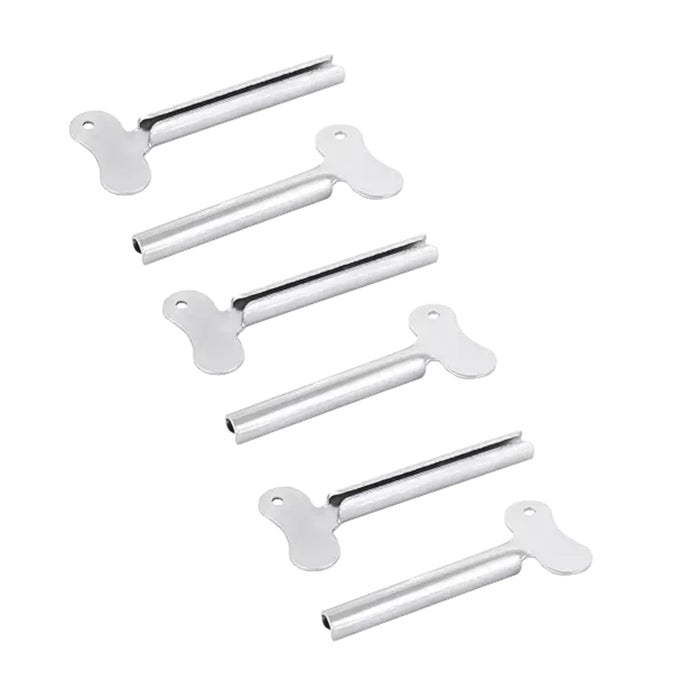 6 PCS SILVERY METAL TUBE SQUEEZER KEYS, TOOTHPASTE METAL HAIR DYE COLOR KEY ROLLER DISPENSER TOOL DURABLE PROCESSING,TOOTHPASTE AND HAIR COLOR DISPENSER TOOL, DAILY LIVING TUBE SQUEEZING AIDS