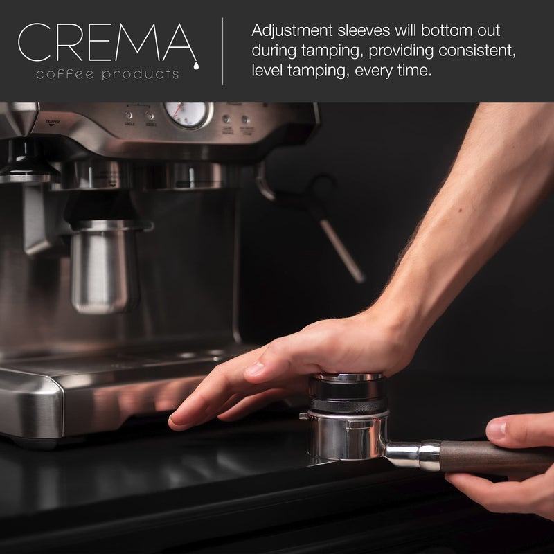 CREMA Coffee Products 54mm Hand Tamper & Coffee Distributor | Compatible with Breville Portafilters| Double-Sided, Adjustable Depth Tool | Made with Durable 304 Stainless Steel | Black - Image 4