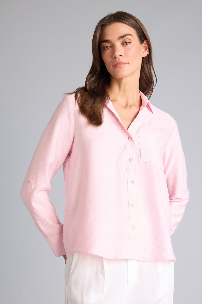 DeFacto Pink Woman Regular Fit Long Sleeve Shirt Casual - Image 3