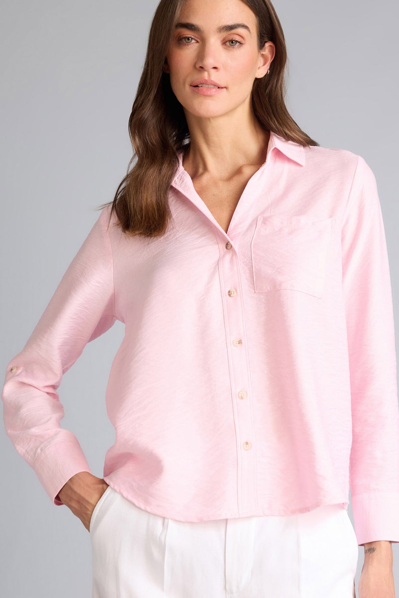 DeFacto Pink Woman Regular Fit Long Sleeve Shirt Casual - Image 1