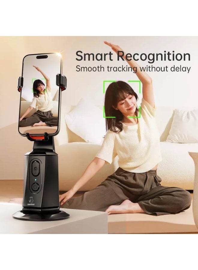 MOHAWK S1 AI Face Tracking Gimbal Stabilizer, 360° Auto Rotation Phone Holder, Intelligent Selfie Tracking, Silent Motor, Long Battery Life, One-Handed Smartphone Gimbal for TikTok, Vlogging, Live Streaming & Video Calls - Image 4
