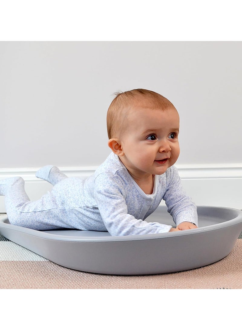 Shnuggle حصيرة تغيير قابلة للضغط | وسادة تغيير حفاضات للأطفال | مادة رغوية ناعمة ودافئة | قاعدة غير قابلة للانزلاق | صحية | غير سامة | سهلة التنظيف ومسحها، لا حاجة لغطاء | رمادي - Image 3