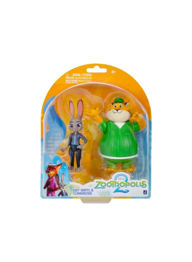 Disney Zootropolis 2 Collectible Figure 2-in-1 Pack - Judy Hopps & Clawhauser 3-Inches | Zootopia 2 Mystery Tails Collection | Character Figure | Gift for Kids and Collectors! - Image 1