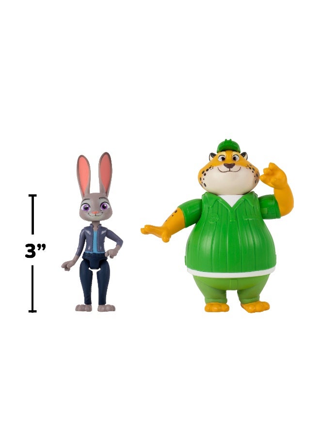 Disney Zootropolis 2 Collectible Figure 2-in-1 Pack - Judy Hopps & Clawhauser 3-Inches | Zootopia 2 Mystery Tails Collection | Character Figure | Gift for Kids and Collectors! - Image 2