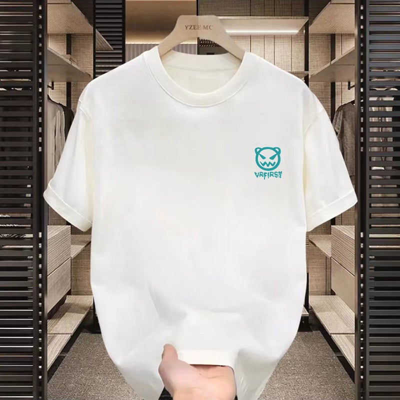 Factory Simple Cartoon Sponge Baby Pattern Printed Half Sleeve T-Shirt Versatile Trendy Loose T-Shirt - Image 1