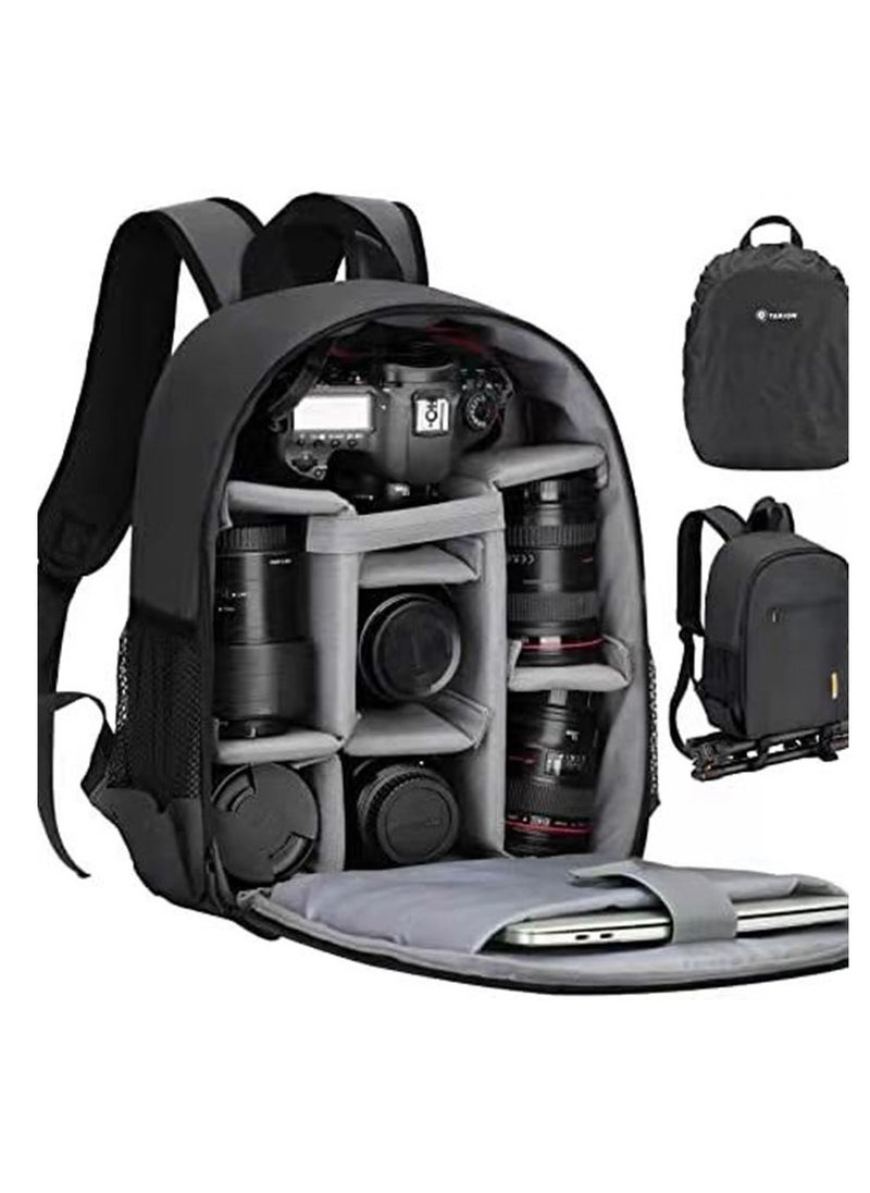 Hihonor Camera Backpack Bag for DSLR/SLR Mirrorless Camera Waterproof Tripod Holder, Rain Cover, Camera Case Compatible for Sony Canon Nikon  - Image 1