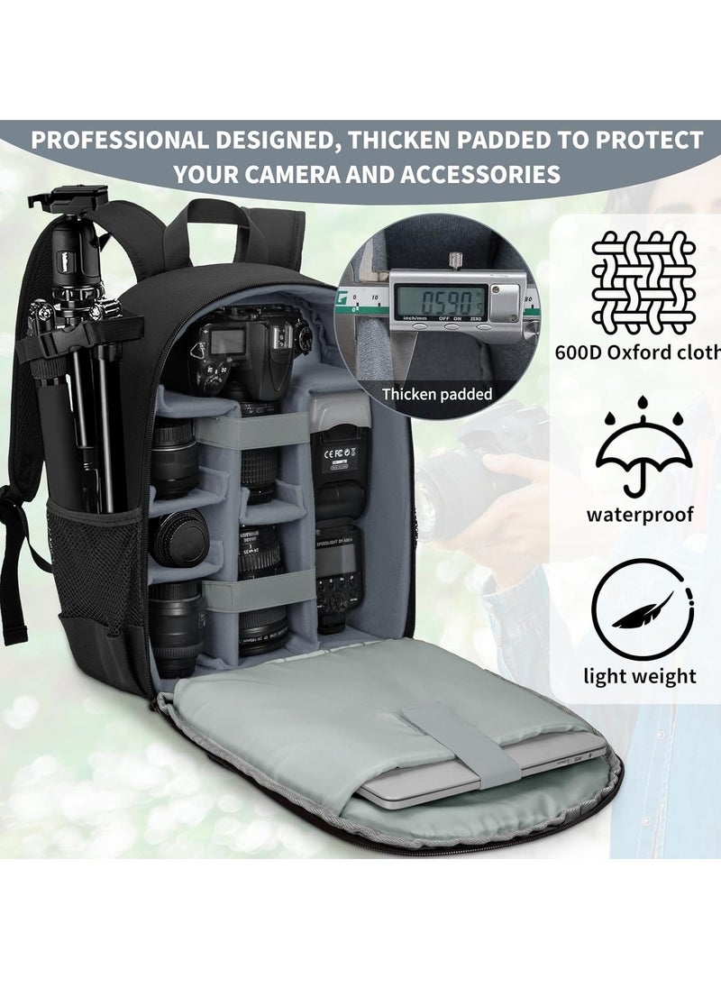 Hihonor Camera Backpack Bag for DSLR/SLR Mirrorless Camera Waterproof Tripod Holder, Rain Cover, Camera Case Compatible for Sony Canon Nikon  - Image 3