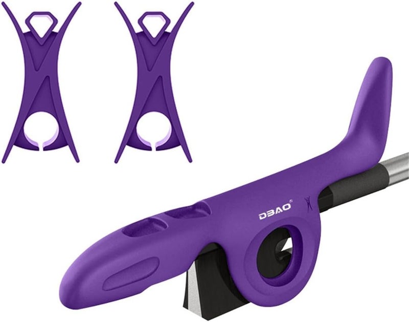 Violin Bow Holder with Finger Position Adjusters Silicone Tool for Beginners to Support Correct Bow Grip and Engineering Development (Purple) - Image 1