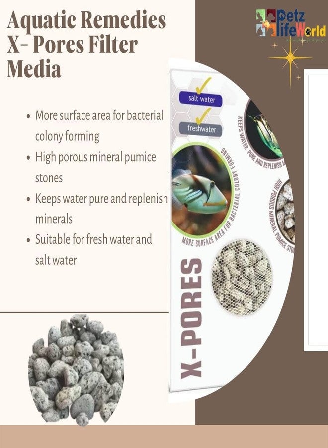 وسائط ترشيح أحواض السمك من أكواتيك ريميديز إكس-بورز (500 غرام) - ترشيح بيولوجي وميكانيكي متطور للمياه العذبة والمالحة | مساحة سطحية عالية للبكتيريا النافعة - Image 2