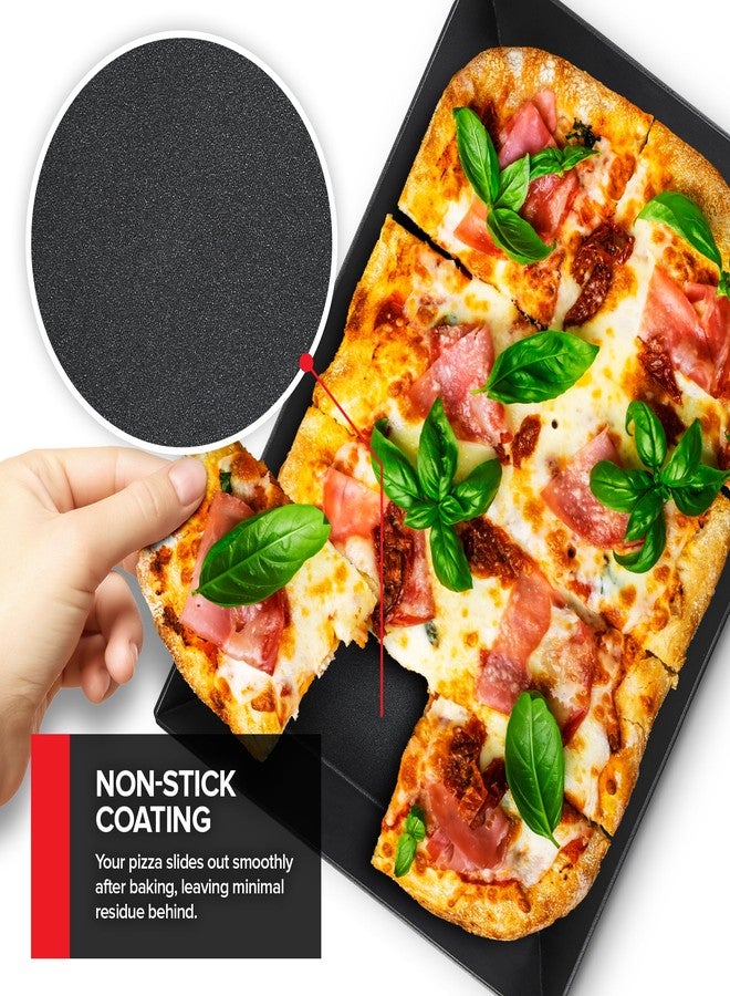 Stock Your Home 8x10 Detroit Style Pizza Pan - Non-Stick Deep Dish Aluminum Pan for Focaccia, Sicilian Bread, Brownies & Chicago-Style Pizza - Image 4