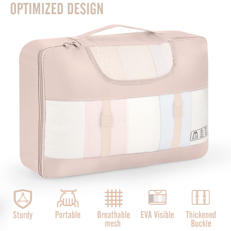 Veken 10 Set Packing Cubes for Travel, Beach Vacation Essentials Accessories for Cruise Ship, Suitcase Organizer Bags for Luggage with Hanging Toiletry & Shoe Bag, Birthday Gifts for Women Mom Her - Image 5