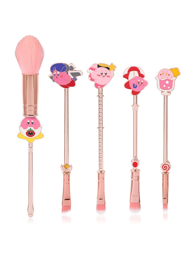general Makeup Brush Set, Anime Star Kirby Makeup Brush Set Series, Stitch Items for Girls Women - 6 Piece Set - Image 2