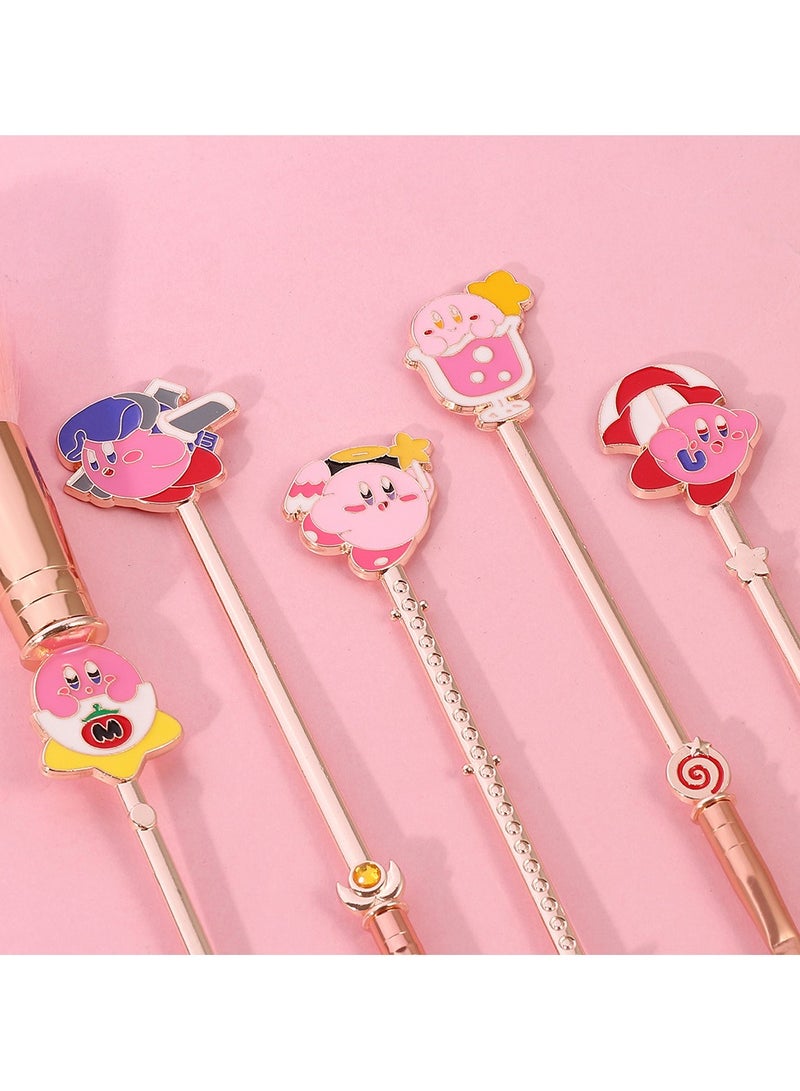 general Makeup Brush Set, Anime Star Kirby Makeup Brush Set Series, Stitch Items for Girls Women - 6 Piece Set - Image 4