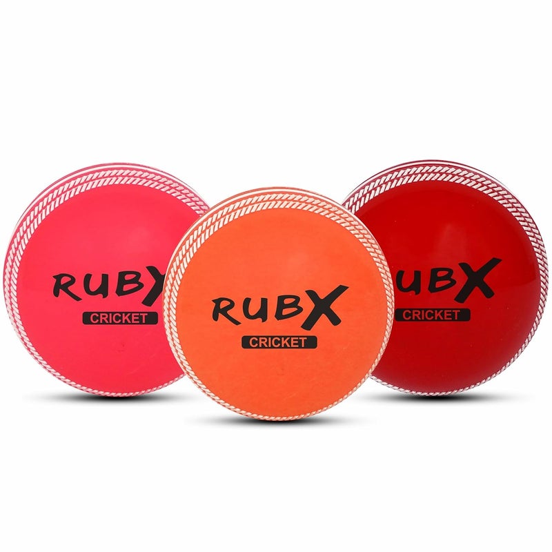 RUBX PVC T-20 Practice Cricket Wind Balls 110g Pack of 3, Standard Size, Suitable for Training & Casual Play (Multicolor 2) - Image 1