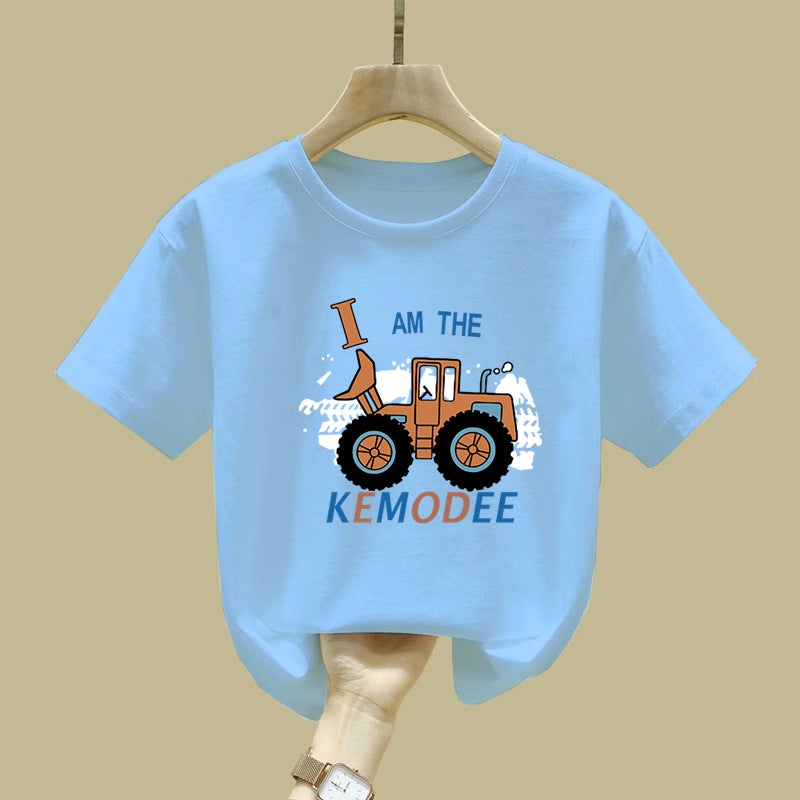 2400# Girls' Short-Sleeved T-Shirt Children'S Western Style Children'S Wear Pure Cotton Base Shirt Half-Sleeved Baby'S Top Trendy - Image 1