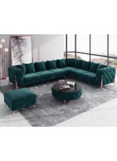 L Shaped Sofa Set With Cushion 6 Seater Green 320x80x80 - pzsku/ZCC2F4479A02F2C694A3EZ/45/_/1678289551/9d116dd7-5ea2-4a96-89fd-36d8007d1f27