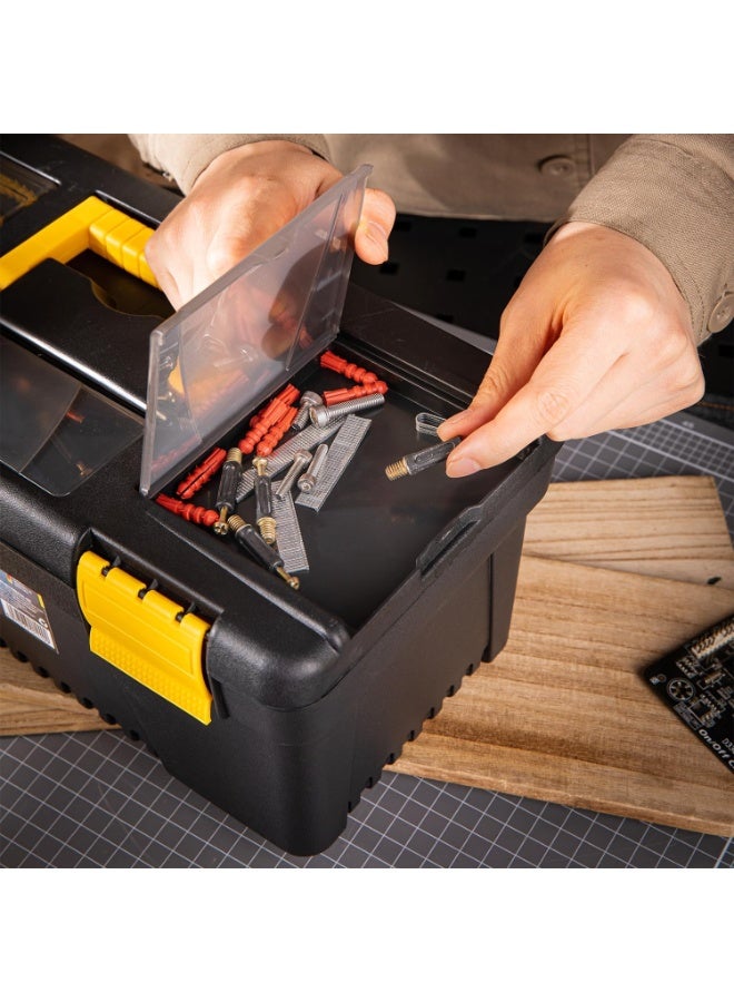 Deli 17-Inch Plastic Tool Box - Heavy Duty Storage Case with Secure Latches - Large Capacity Organizer for Tools & Equipment - Image 4