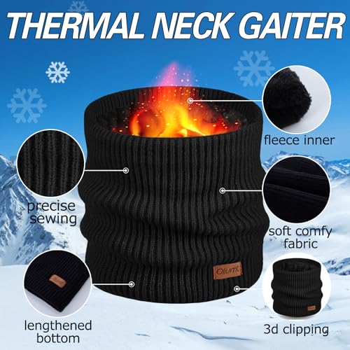 Oliumt Winter Neck Warmer Men Ski, Neck Gaiter Face Scarf Women (Rose Pink) - Image 3
