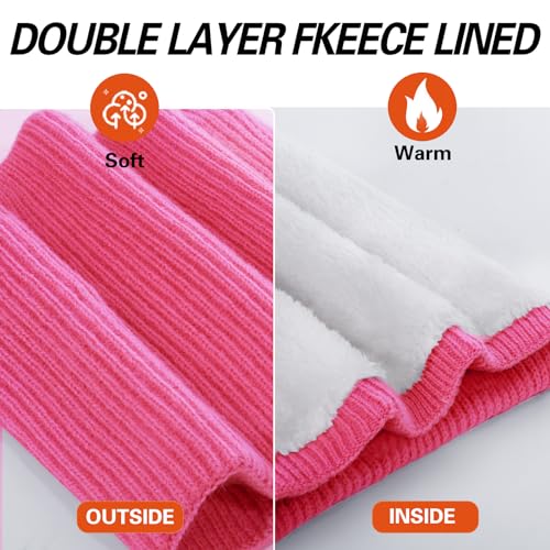 Oliumt Winter Neck Warmer Men Ski, Neck Gaiter Face Scarf Women (Rose Pink) - Image 4