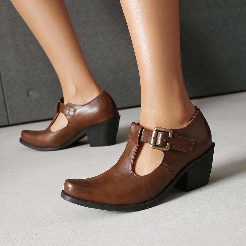 Foreign Order 2026 Fashion High-Heeled Shoes Size 40-45 Large Size T-Strap Roman Style Women'S Trendy Shoes - Image 2